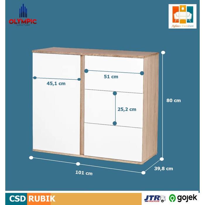 Cabinet Drawer Sideboard Serbaguna Acura Sb 80/120 -Sherlyashope