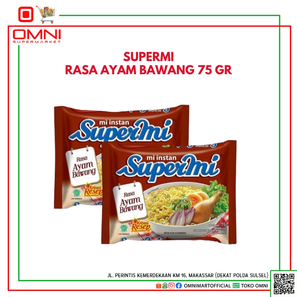 

Mie Instant Supermi Ayam Bawang 75g