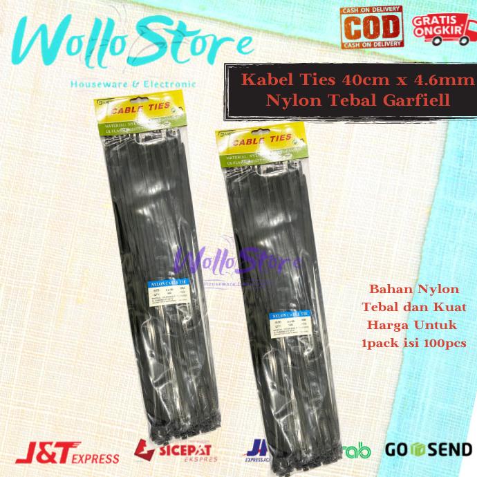 

Kabel Ties 40Cm X 4.6Mm Nylon Tebal Garfiell