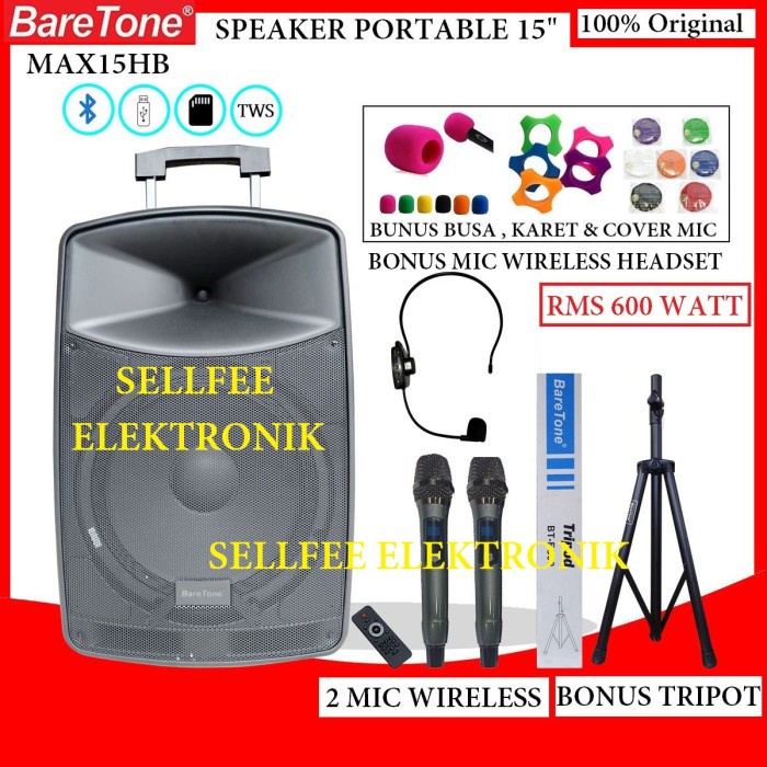 Speaker Spiker Portable Meeting BARETONE MAX15HB MAX 15HB MAX 15 HB
