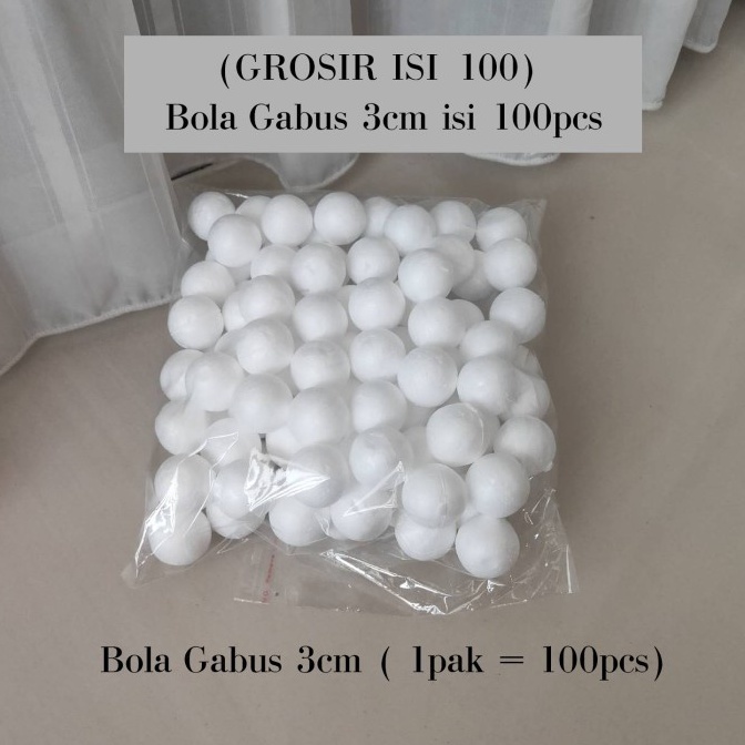 

Modis.. Bola Gabus 3cm / Bola Gabus Styrofoam diameter 3cm HARGA GROSIR 100 pc 83