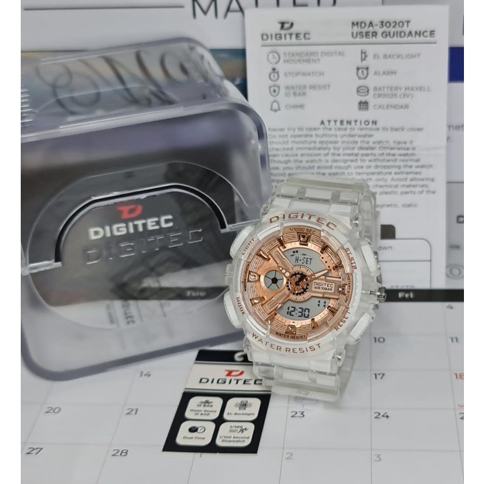 HOT SALE JAM TANGAN DIGITEC MDA 3020T 3020 T ORIGINAL DUALTIME WR 10 BAR TERMURAH