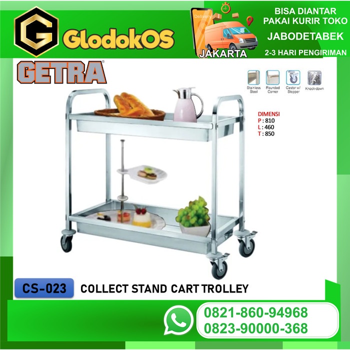 Best Seller Getra Cs-023 Meja Dorong Restoran Trolley Collect