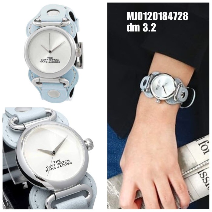 HOT SALE MARC JACOBS THE CUFF WATCH GREY SILVER HARDWARE MJ0120184728 LAV TERBARU