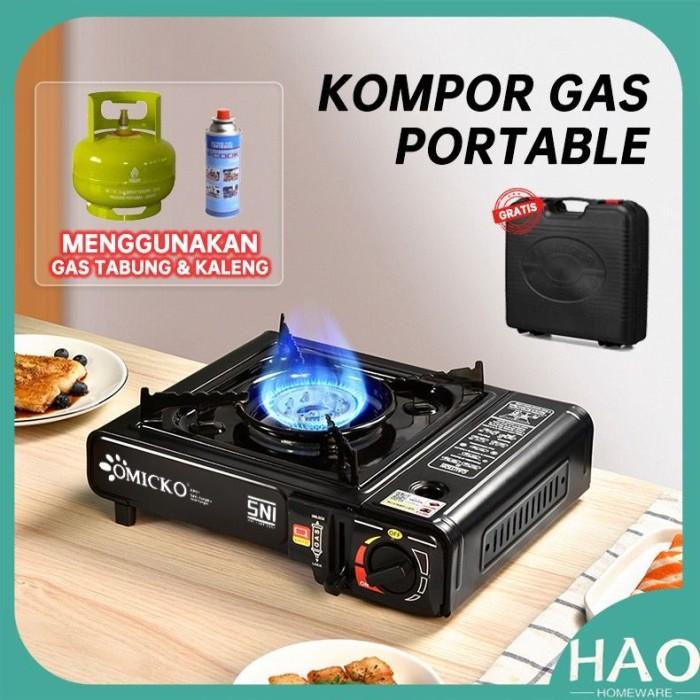 KOMPOR GAS PORTABLE 2 IN 1 / KOMPOR PORTABLE / TUNGKU GAS OMICKO