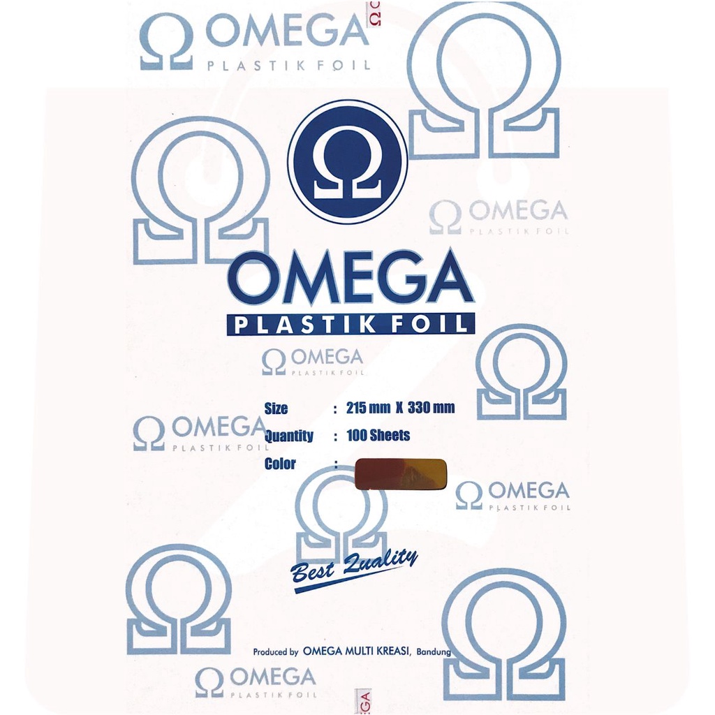 

Omega Plastik Foil Transfer Tulisan Hitam ke Warna Emas / Gold