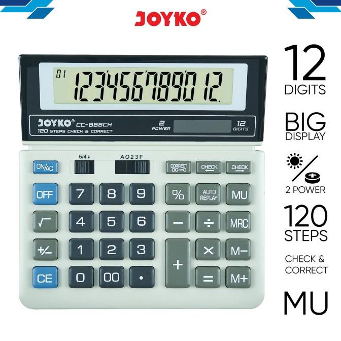 

Calculator Kalkulator Joyko CC-868CH 12 Digits Check Correct