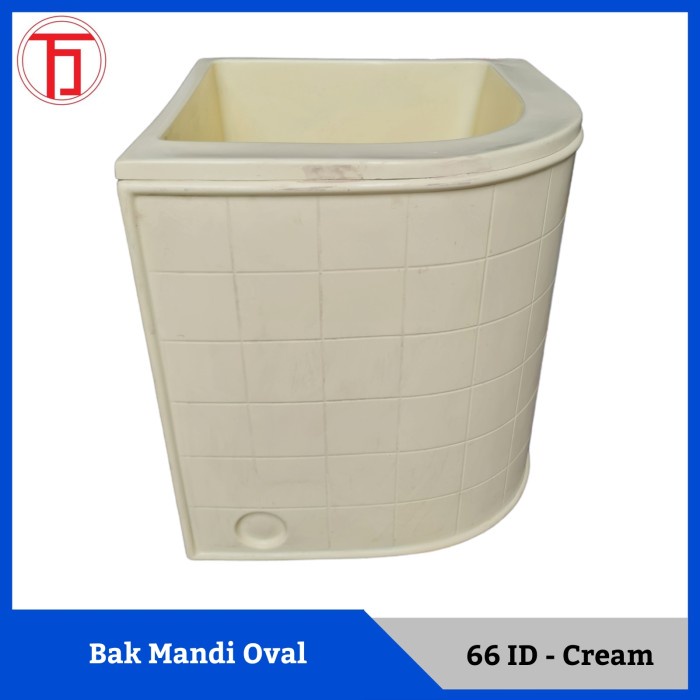 PROMO BAK MANDI FIBER SUDUT OVAL 66 ID CREAM KREM TERMURAH