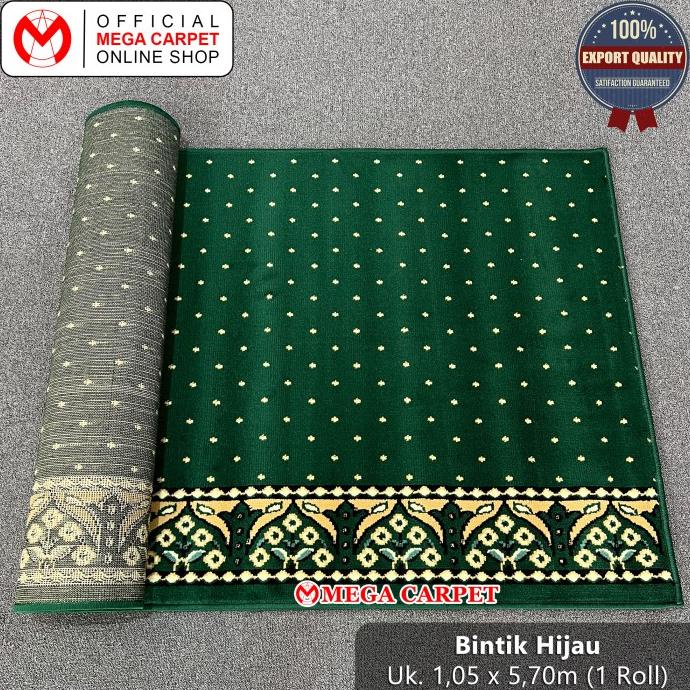 Sajadah Roll / Karpet Masjid / Karpet Mushola [Bintik Hijau]