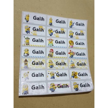 

label nama kain MINIONS qab03