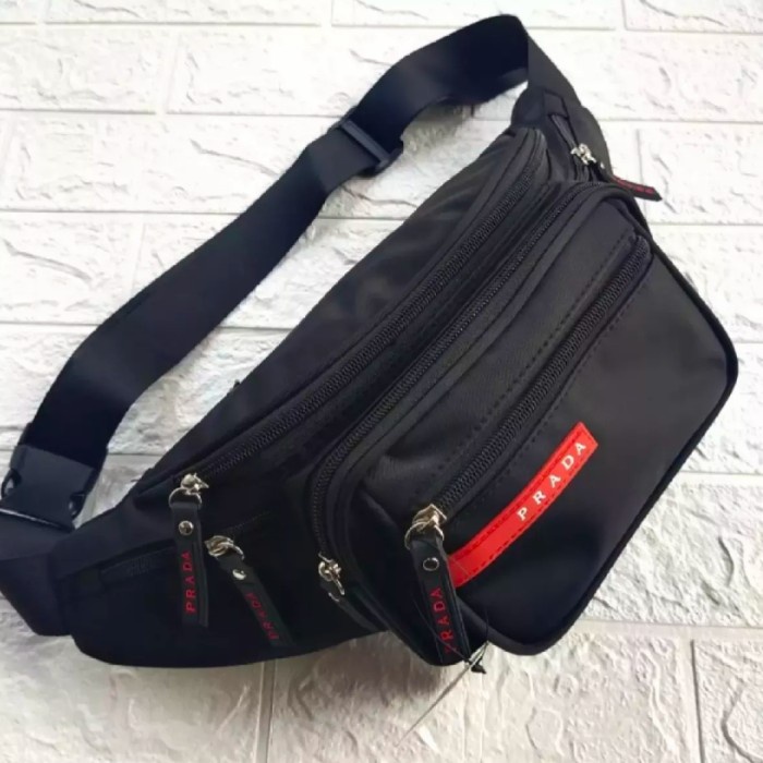 Tas Selempang pinggang Prada pria dan wanita 7 Resleting prada waistba