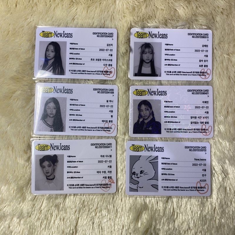 PC ID Card Newjeans Bluebook Minji Hanni Danielle Haerin Hyein Bunny