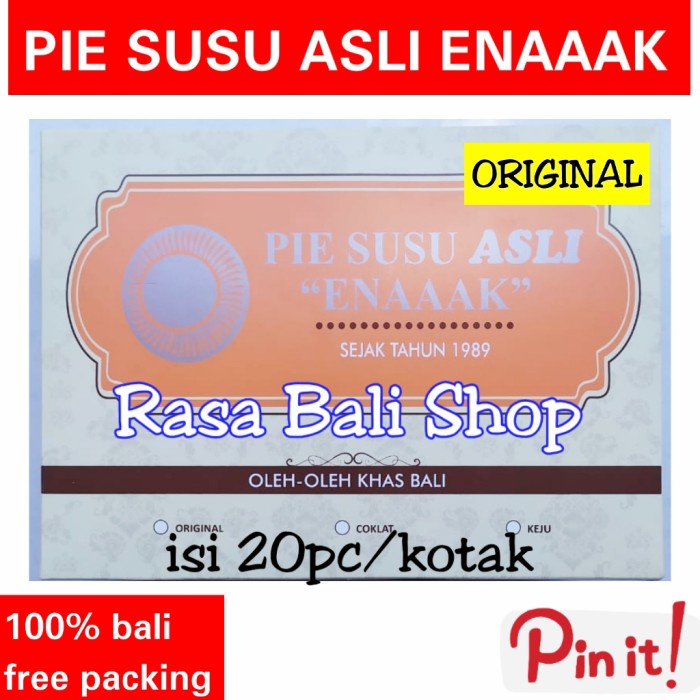 

PIE SUSU ASLI ENAK 20PC, PIE SUSU ENAAAK, PIE SUSU ASLI BALI RASA ORI hen04