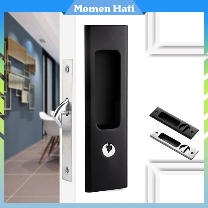 Handle Kunci Pintu Set Tertanam Handle Pintu Geser Sliding Paduan Seng Maryanticollection