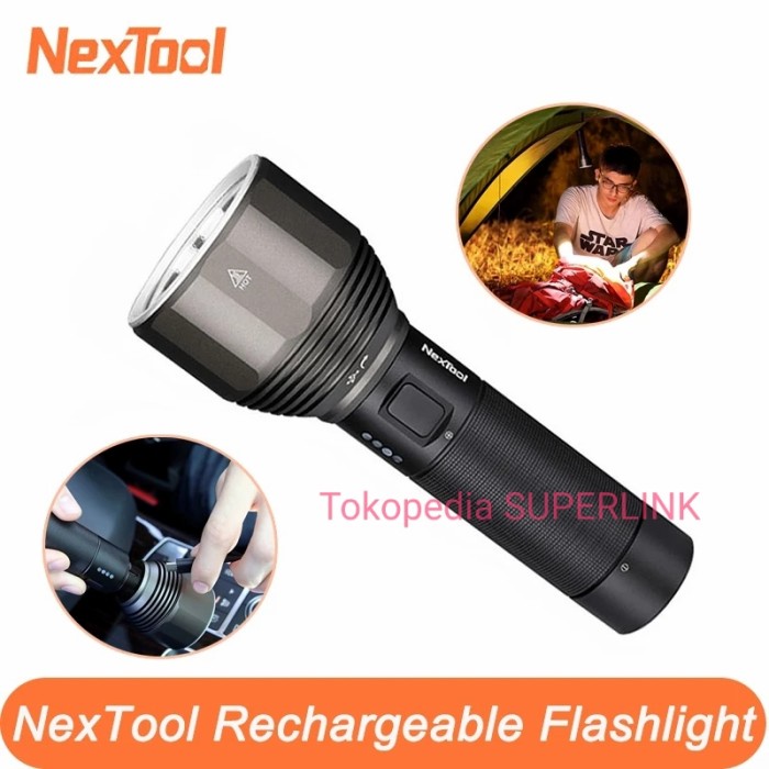 Sale Nextool Lampu Senter LED 2000lm 380m 5 Modes IPX7 Recharge Flashlight /SENTER KEPALA/SENTER