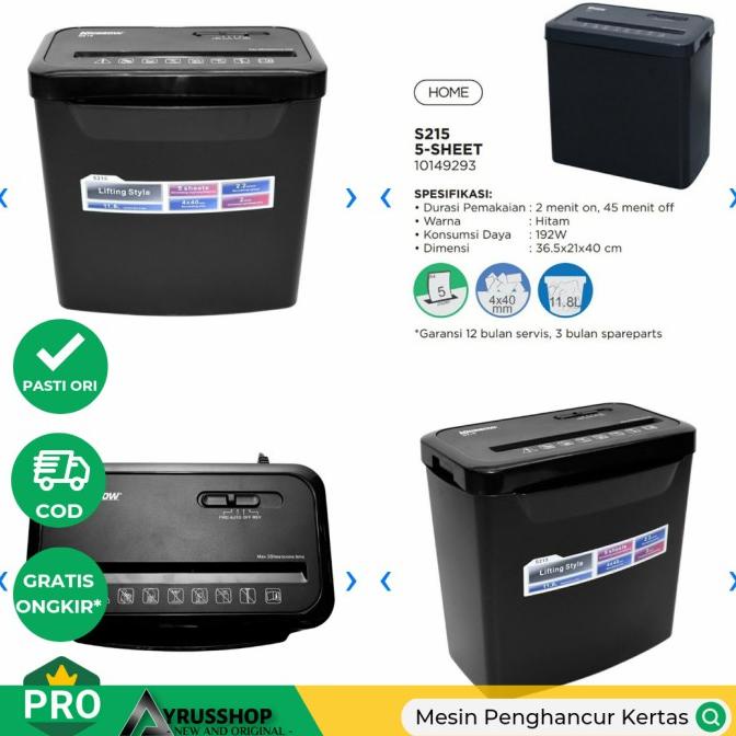}}}}}}] PAPER SHREDDER S215 Krisbow Mesin Penghancur Kertas