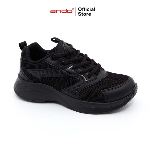 Ando Official Sepatu Sneakers Tribere Remaja - Hitam/Hitam