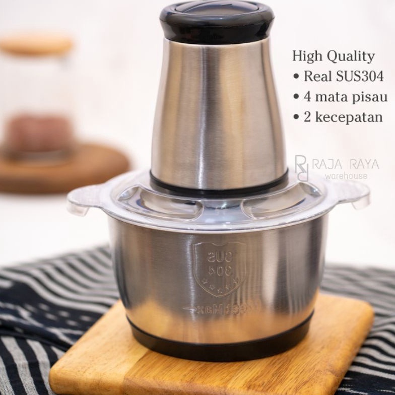 Promo.. [⚜️RR⚜️] Blender Daging Stainless Steel 2L/Meat Grinder Stainless/Meat Chopper Stainless ste