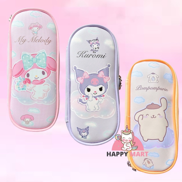 

Premium.. Tempat pensil PASTEL SAFIANO motif sanrio kuromi / melody / pompompurin 61