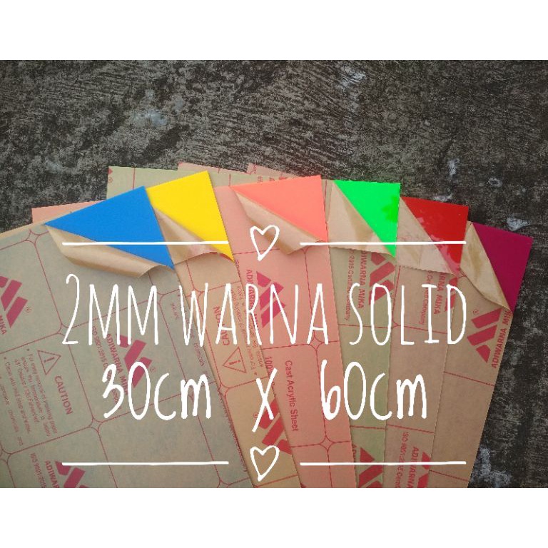 

Jaman Now Lembaran Akrilik Warna Solid 2mm (30cm x 60cm) Q00