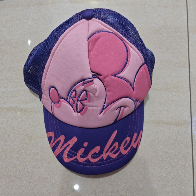 Topi Anak Atau Dewasa Pink Purple Mickey Mouse Snapback Disney Mickey Mouse Original Licensed Ready 
