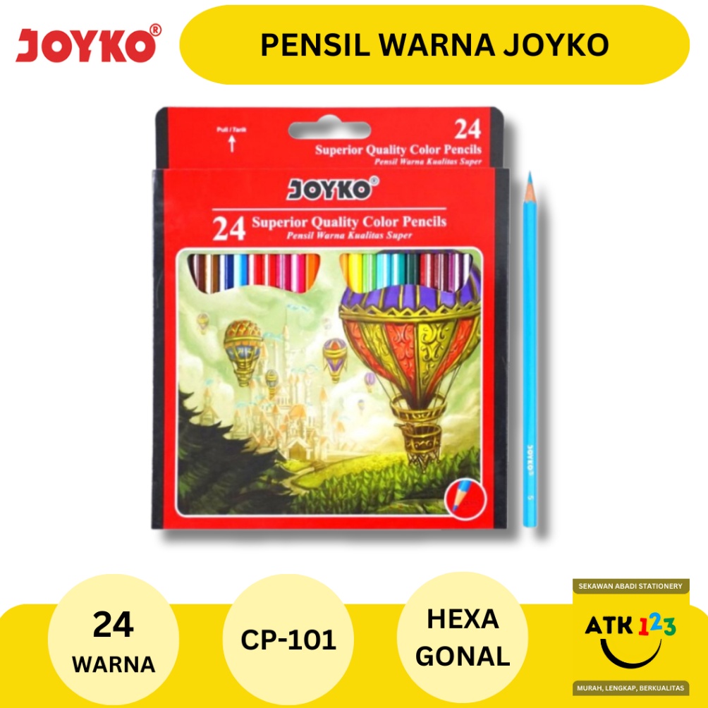 

Terlaris.. Pensil Warna Merk Joyko Set 24 Warna Pensil Panjang 7NA