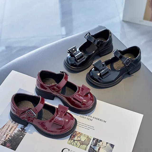 Fashion baby Sepatu anak perempuan terbaru motif pita cantik / Sepatu docmart anak wanita casual hak