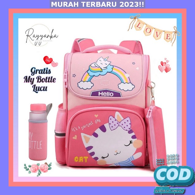 Tas Sekolah Anak Laki Backpack Mini Polos Kartun Punggung Lucu Korean Style Skolah Paud Tk Sd Smp Te