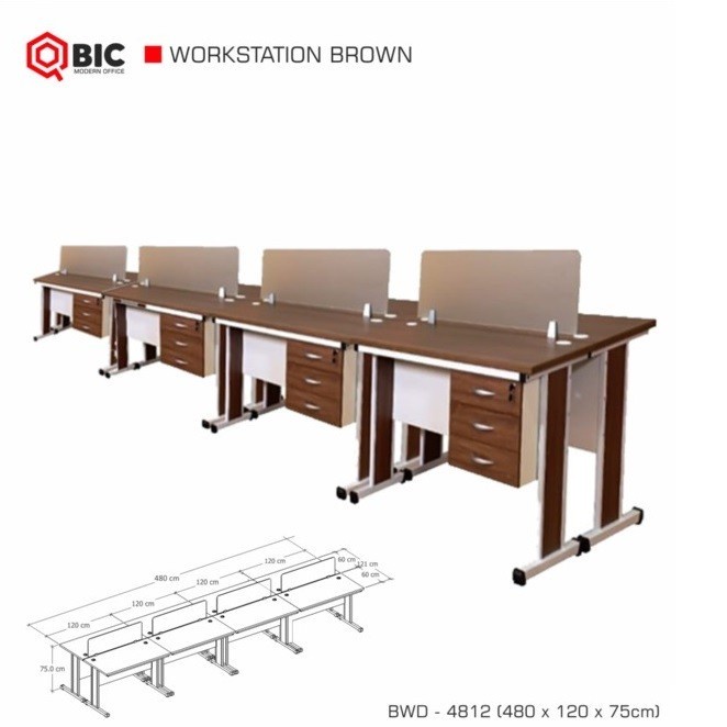 Best Seller Meja Partisi Kantor Workstation Staff 2 4 6 Orang Seater Meja Qbic New