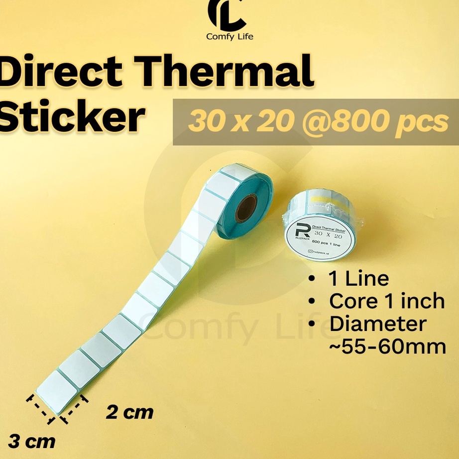 

➬Best Terlaris 8HAHA DIRECT THERMAL STICKER [30x20 MM] KERTAS LABEL STIKER BARCODE 1 LINE 800 PCS Y94 ✲Terkini