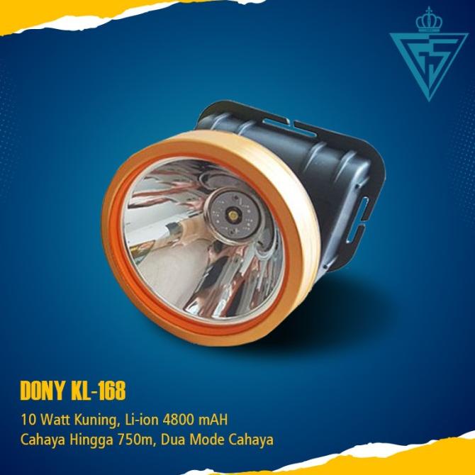 Senter Kepala Dony Kl-168 Cahaya Kuning 10 Watt Original