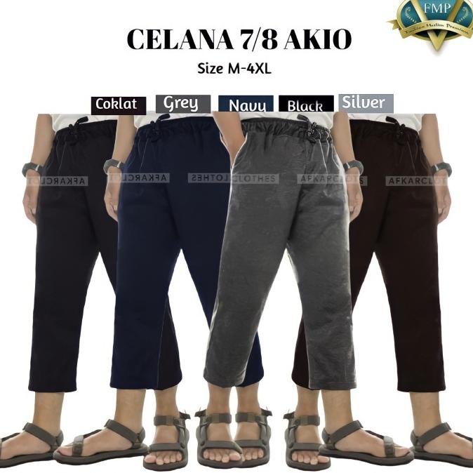 Celana Training Tanggung Pria 7/8 Pants Polos Jumbo Akio Qomishu