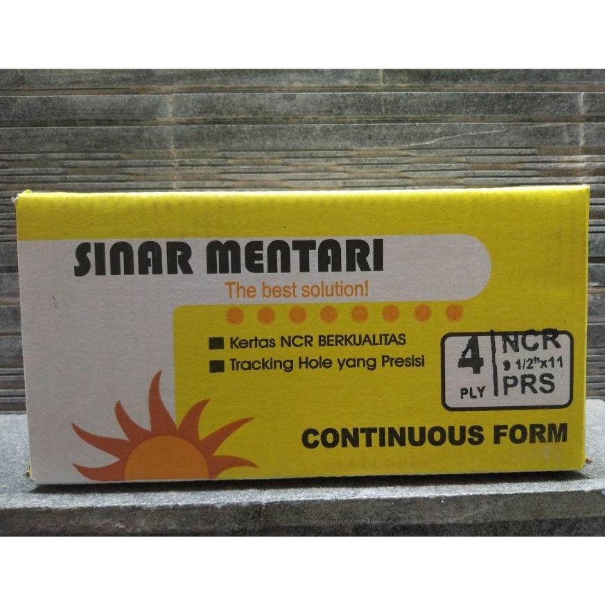 

Murah Continuous Form Sinar Mentari 4ply PRS Ukuran 9,5" x 11" : 2 Rangkap 4 65