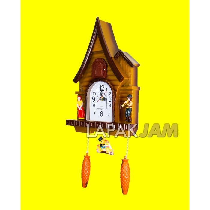 DISKON SPESIAL JAM DINDING ESA T22 BELL BANDUL KIKUK QUARTZ DIMENSI 40 X 26 CM BAGUS TERLARIS