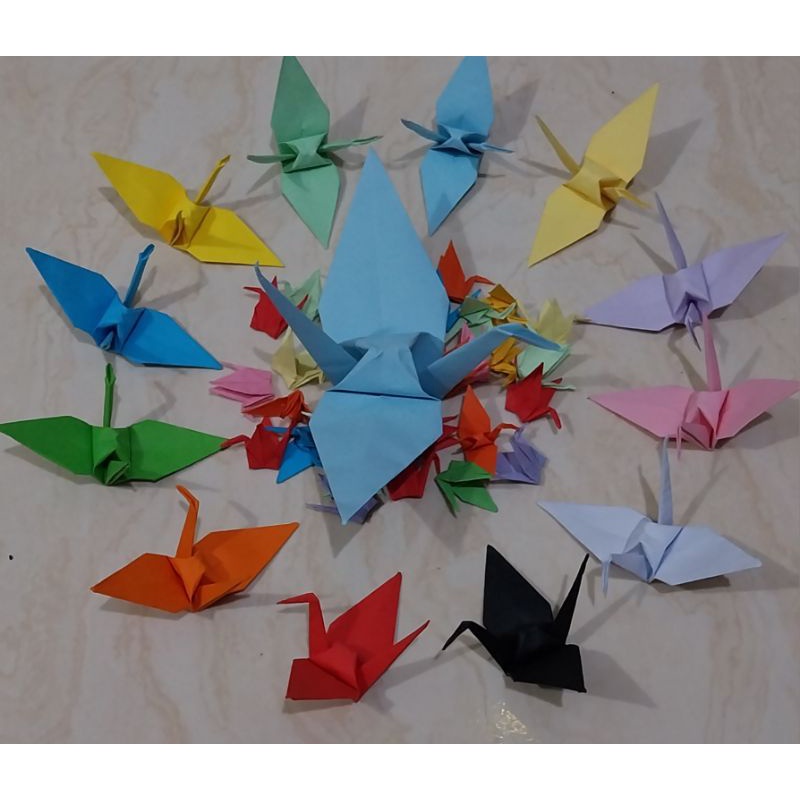 

Origami bangau 10x10 13x13 15x15/origami burung/origami crane/origami angsa/origami burung bangau