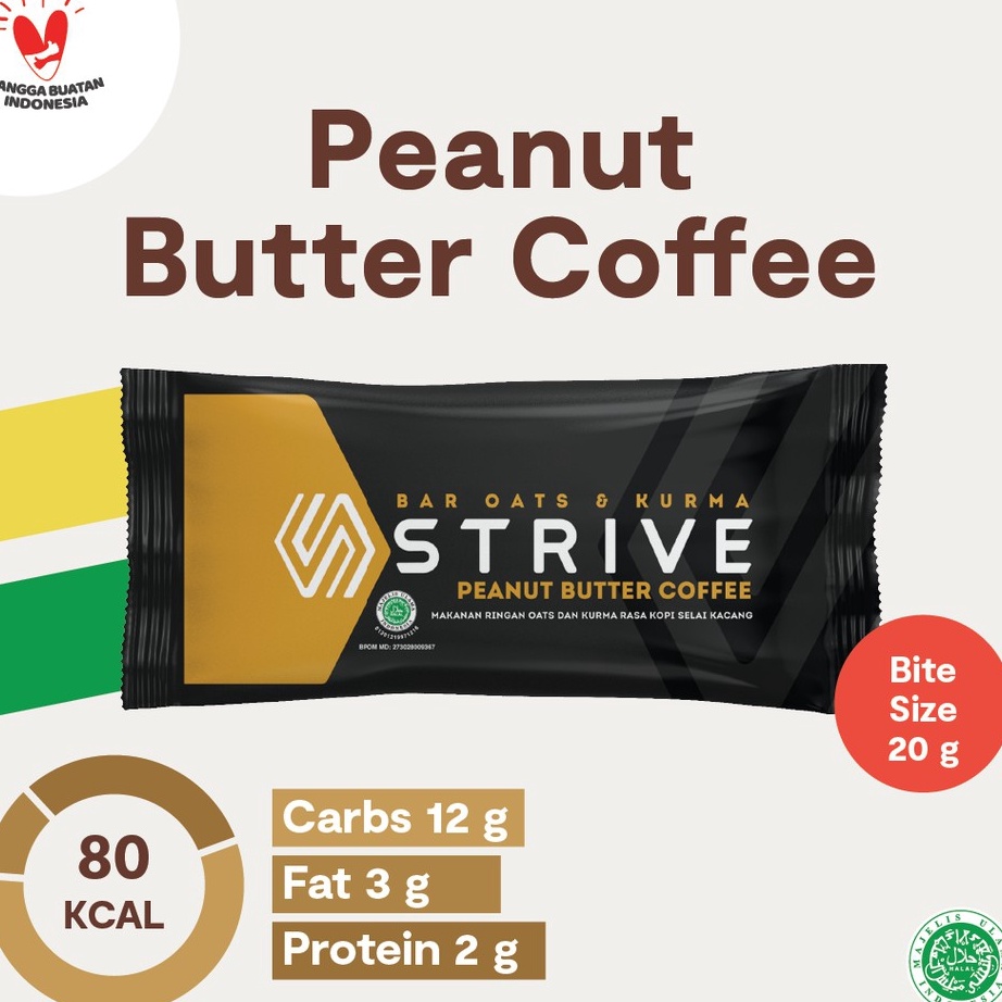 

✳Ready NJPRI STRIVE Energy Bar Bite Size Peanut Butter Coffee - 20 gr x 5 pcs H62 ➜Bayar Di Tempat