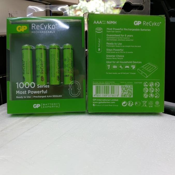 Terbaru Gp Recyko Aaa 1Mah Rechargeable
