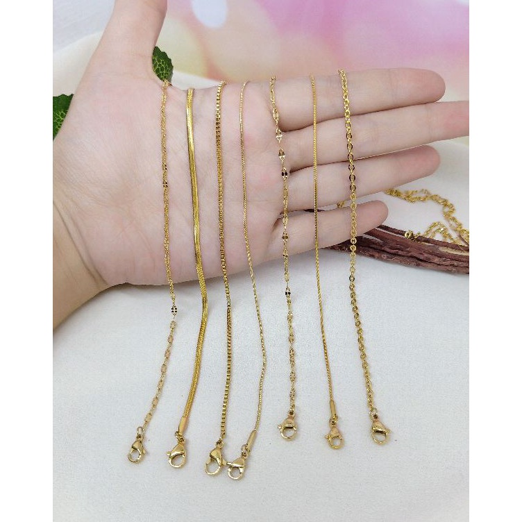 ➤#Sale⁎↕ KQFYG Kalung Anak Titanium Laki Perempuan Anti Karat Warna Emas I79 ☆Ready