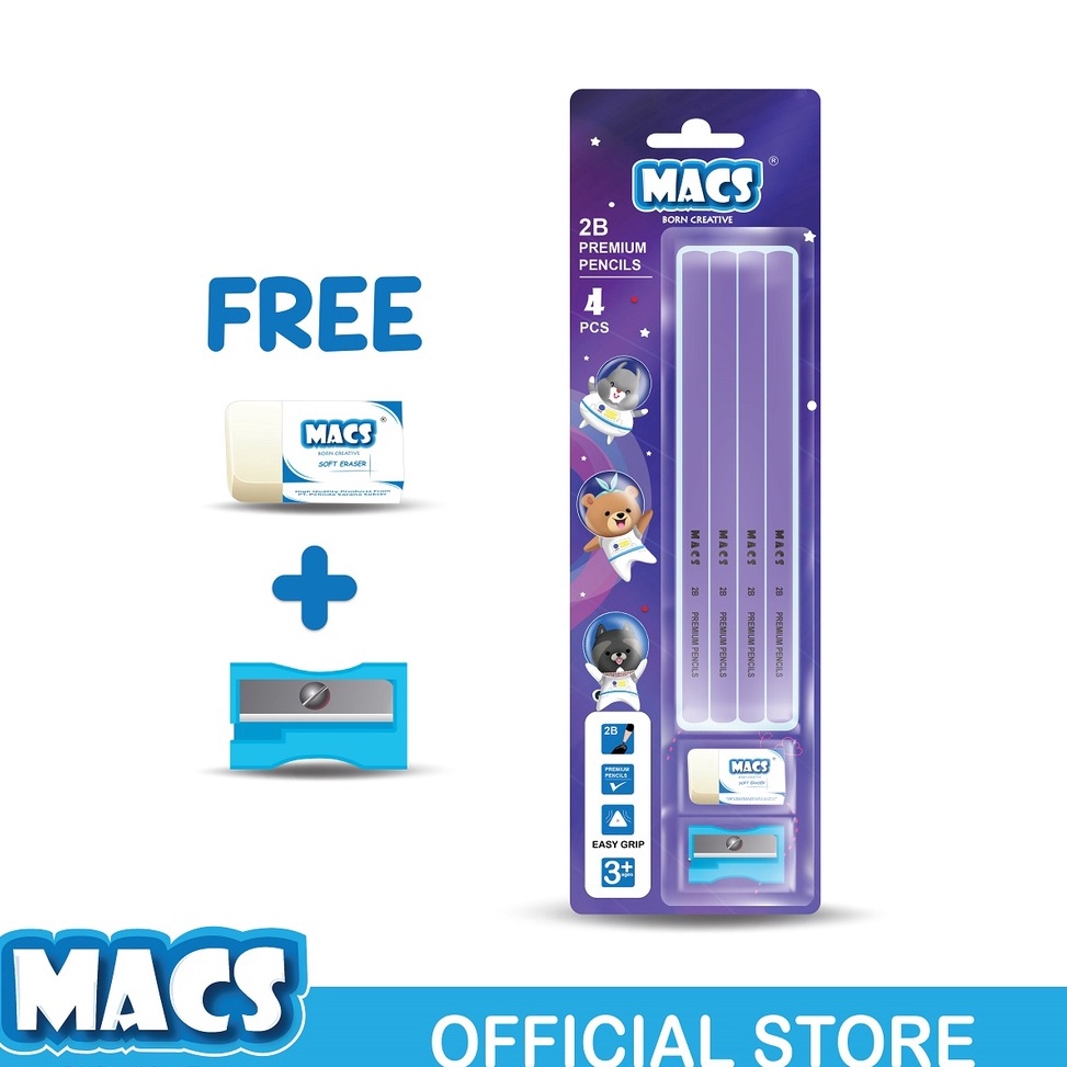 

5.5 COD MACS Pensil 2B Premium Segitiga 4CT Violet