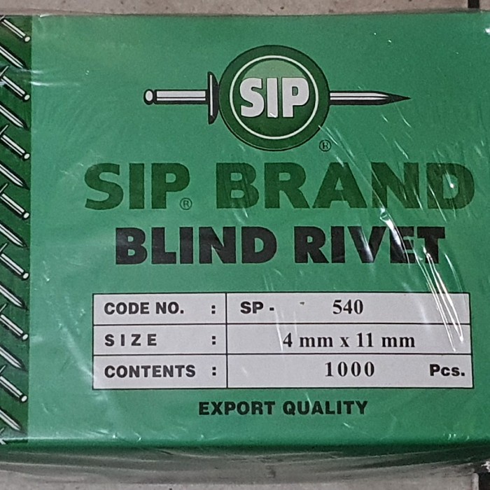 Terlaris Paku / Blind Rivet Sip 540 (4 Mm X 11 Mm) - 1 Box 1.000 Pcs
