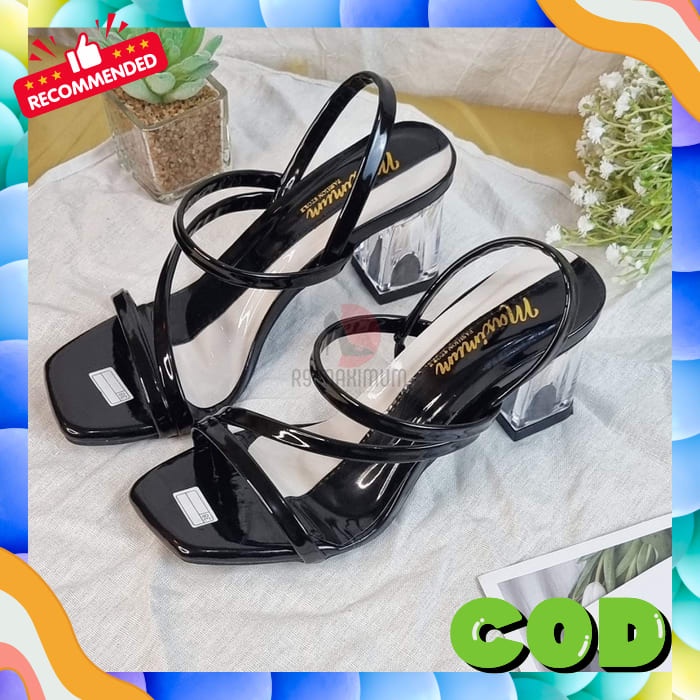Sandal Heels Hak Tahu Kepang Wanita Sendal Hils Kondangan Casual Hak Tinggi 5Cm Cewek Terbaru Murah 