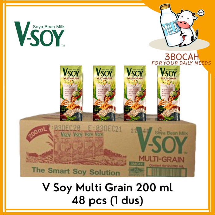 

Vsoy Multigrain 200 Ml Karton V-Soy Susu Kedelai 200Ml
