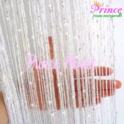 Murah COD TIRAI BENANG GLITER 1X2M DEKORASI //RUMBAI BLING BLING IMPORT PLASTIK HIAS RUMAH/hiasan la