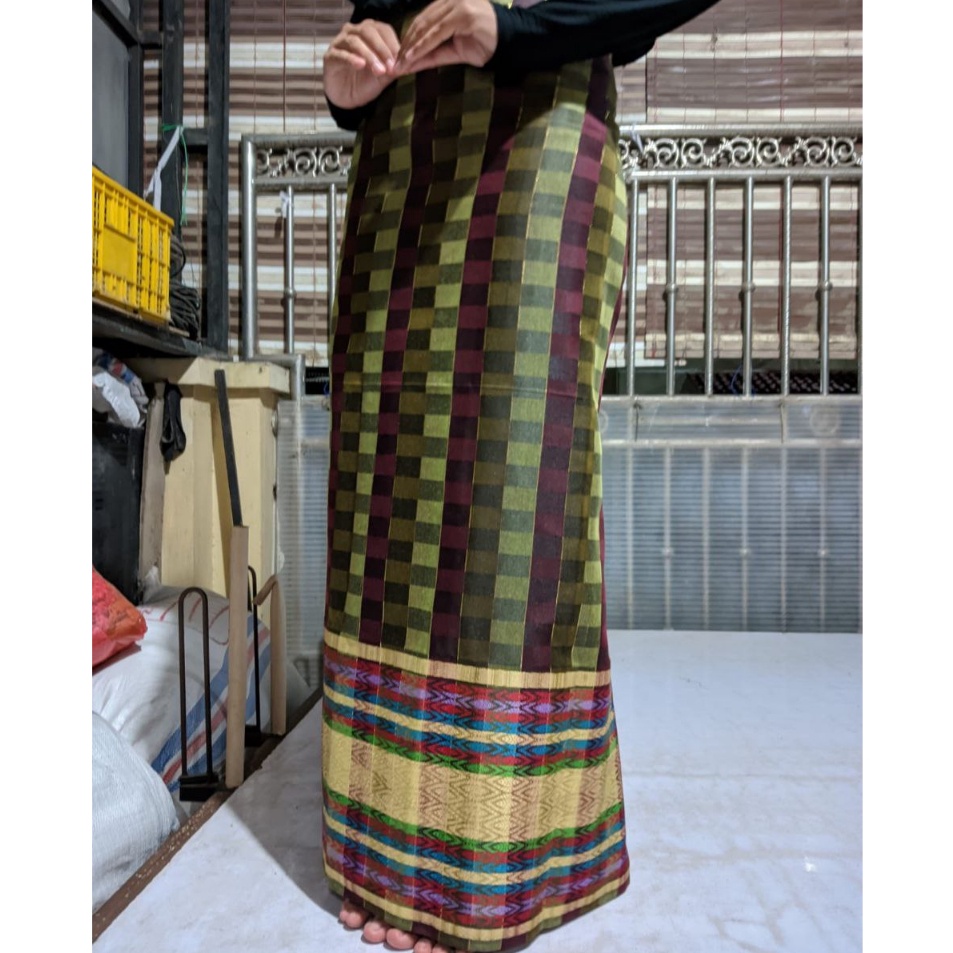 ✩Serba Murah✧➳ CT0O8 SARUNG BUGIS KOTAK KADEI ASLI SUTERA MAKASAR - SONGKET MOTIF KOTAK - SONGKET TE