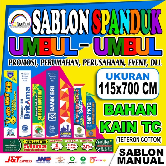 Cetak Umbul-Umbul & Spanduk Kain Iklan Perumahan Uk. 115X700 Cm Tantinseller