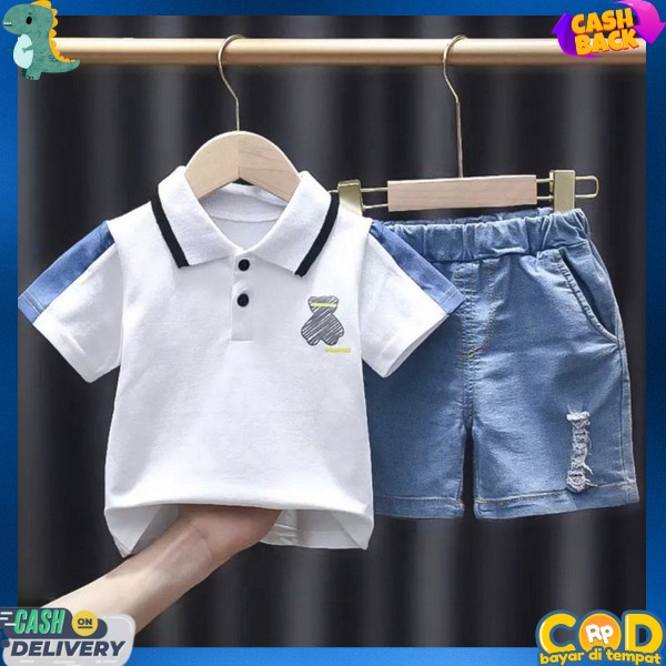 Set Anak Cowok Murah Stelan Cwo Import Set Baju Celana Anak Laki Laki Seteln Kaos Distro Set Anak Us