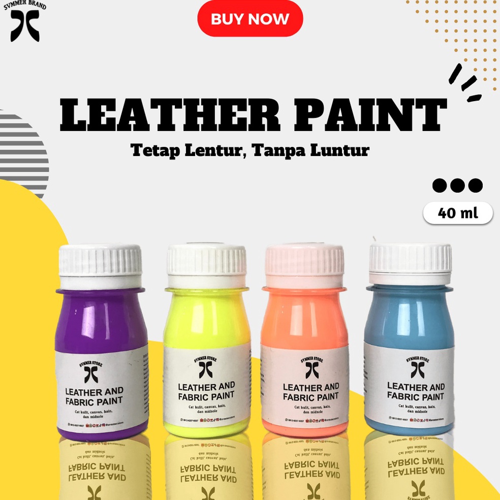 

[9LK] Cat Sepatu, Cat Tas, Cat Canvas, Suede, Cat Kulit, Dompet Leather Paint Untuk Bahan Sintesis/ Syntetic - SUMMER BRAND ✽Best Product