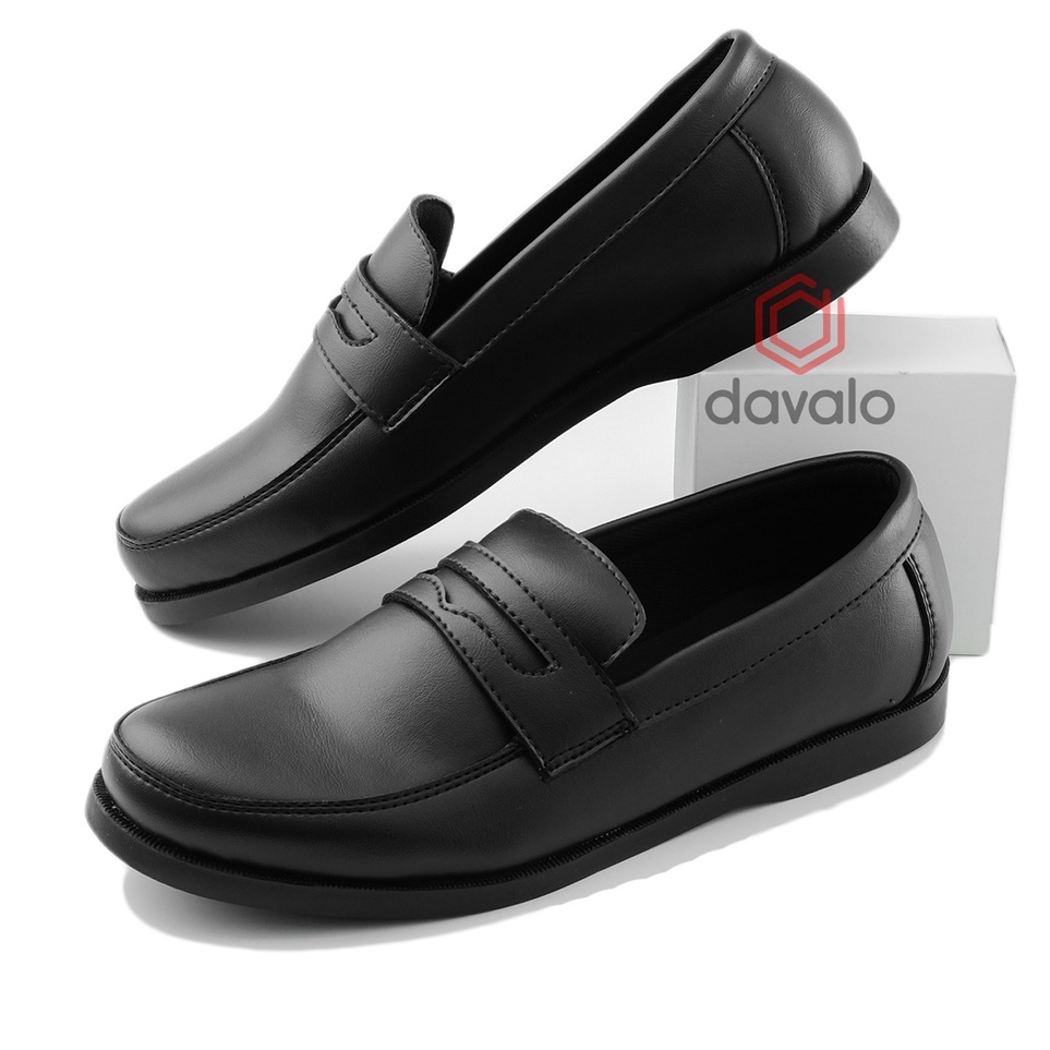 ☍Terkini➡ PZEYI davalo Sepatu Loafers Pria Formal Kerja Kasual Loafer Hitam W50 Best Seller