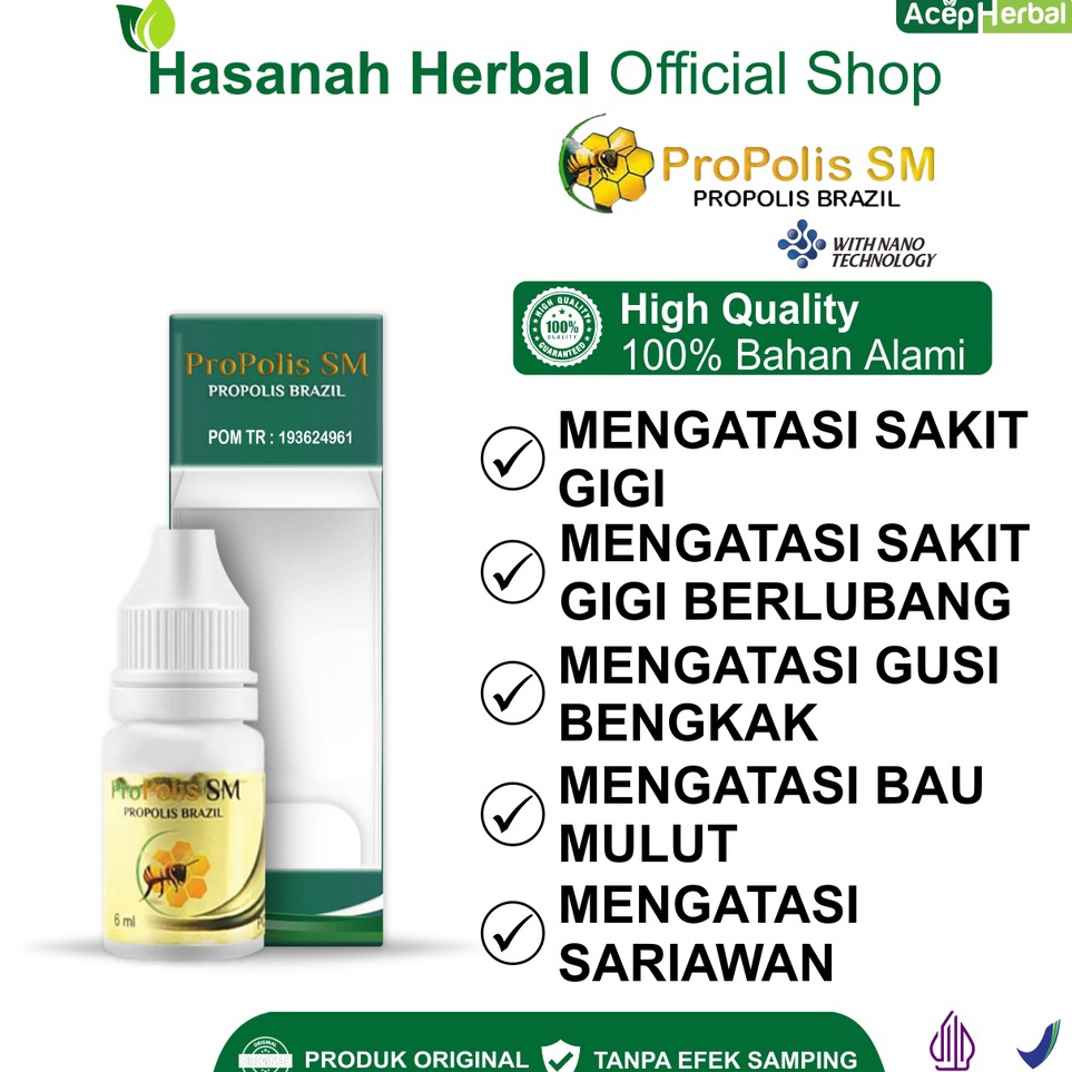➙Laris✷➚ 0GBE9 Obat Sakit Gigi Berlubang Gusi Bengkak Sariawan dan Bau Mulut Herbal Propolis SM Pali