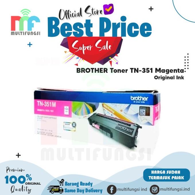 Brother Toner Black TN-351M / TN351M Original TN-351 Magenta Resmi